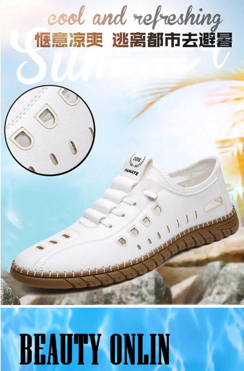 Men's Stylish Laser Cut White Casual Shoes